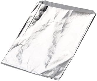 ANGEL’S PEEL LOUNGE Insulated Aluminum Foil Hamburger Bags - Precut Tin Foil Wraps For Burgers, Sandwiches, Hot Dogs, Heavy Duty Non Stick Grease-Resistant Food Wrapping, 6” x 11/8” x 61/2 100 PACK