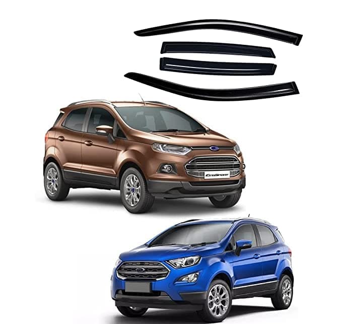 ROYALTECH Premium Non-Breakable Car Window Door Visor/Rain Guard/Wind Deflector Compatible for (Ecosport (2013 to Present))
