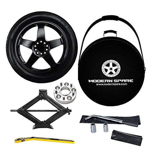 Modern Spare Complete Compact Spare Tire Kit w/Carrying Case & Wheel Spacer - Fits 2015-2020 Dodge Charger Hellcat & SRT392