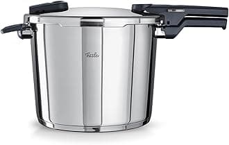Fissler Vitaquick Stainless Steel Pressure Cooker for Steaming 10 L Diameter 26 cm 2 Cooking Levels Made in Germany Induction Compatible