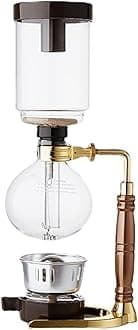 Tabletop Siphon Coffee Maker, Glass Vacuum 1-3 Cups Stainless Steel Bracket, For Coffee, Tea, 350Ml/500Ml