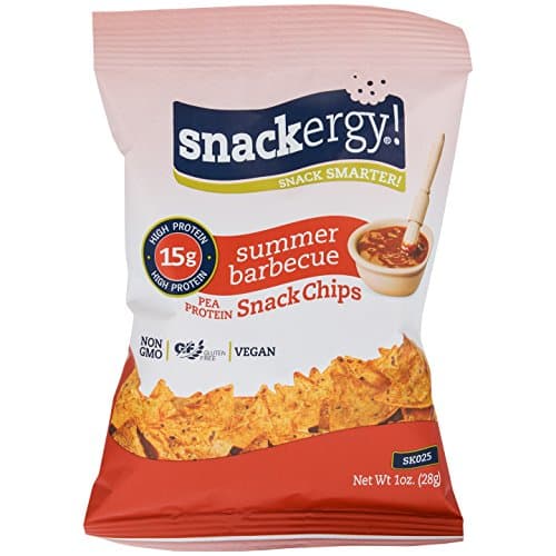 Snackergy Pea Protein Snack Chips / Low-Carb High Protein Chip - Summer Barbecue, 20 ct. Value Pack (Save 5%) - Low Carb, Vegan, Gluten Free, Kosher, Cholesterol Free, Soy Free