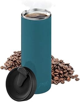 bobble French Coffee Presse, On-The-Go use, Quick Brew, Slim Design, Triple Wall Insulation, 14 oz (Blue)