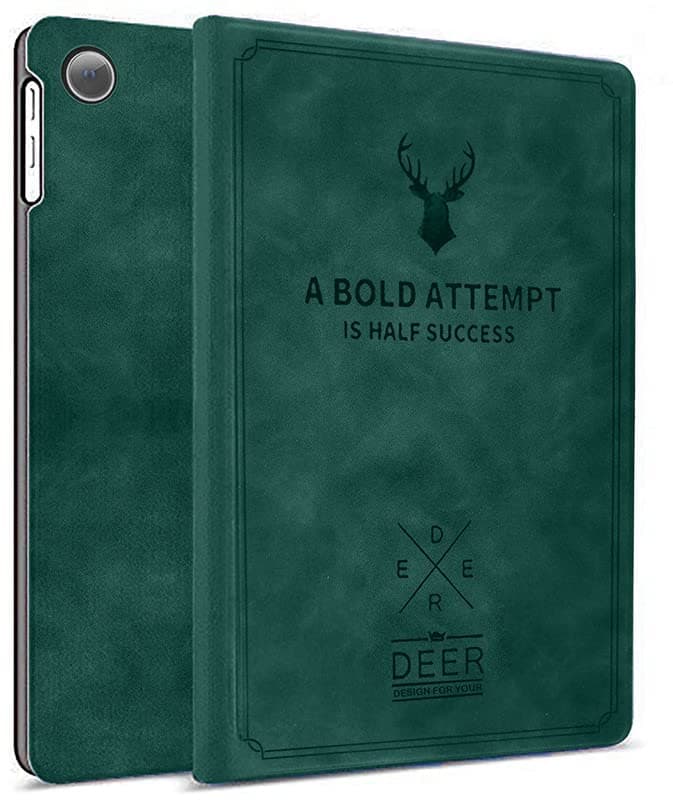 RobustrionDeer Pattern Flip Stand Case Cover for Samsung Galaxy Tab A8 10.5 inch [SM-X200/X205/X207] 2022 - Dark Green