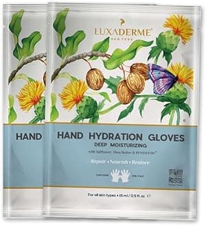 Deep Moisturizing Hand Hydration Gloves with Safflower Oil, Allantoin and Star Anise, 15ml - Pack of 2