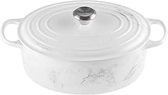 Signature Enameled 6.75 qt. Oval, Marble Collection Cast Iron Dutch Oven