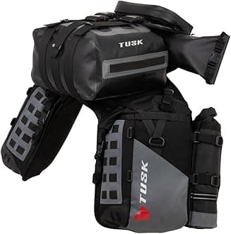 Highland X2 Rackless Luggage System w/Small Dry Duffel/Large Bottle Holders Standard Heat Shield Black/Grey for Honda CRF300L 2021-2024