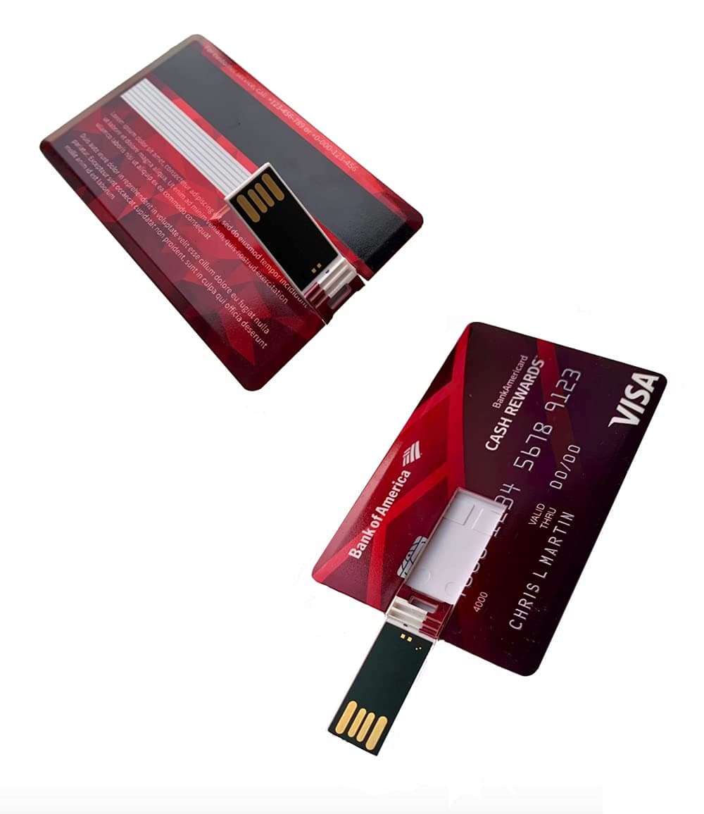 128 GB High Speed USB 2.0 Flash Drive Credit Card Design Thumb Drive Memory Stick Waterproof Accessories (Red)