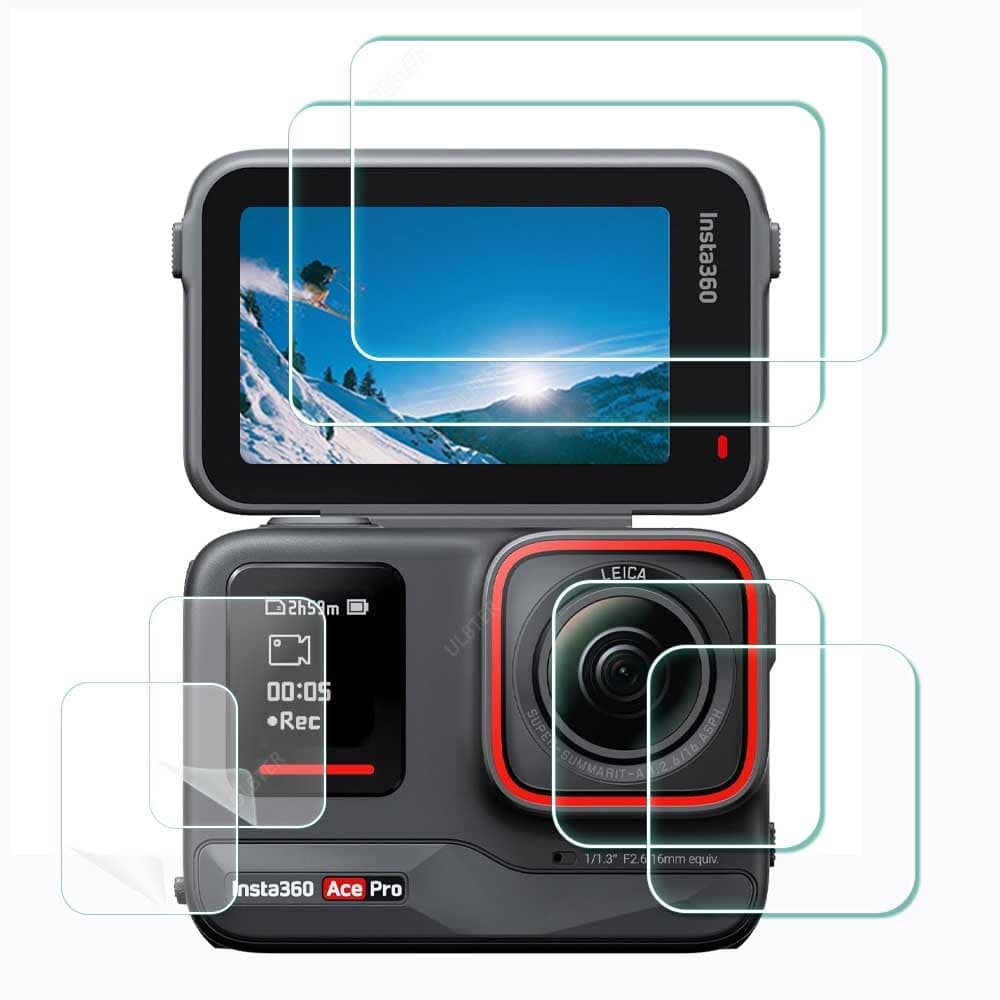 Lens Screen Protector for Insta360 Ace Pro 【Not for Insta360 Ace】 Camera [6 Pcs] insta 360 Ace Pro Tempered Glass 0.3mm 9H Hardness Anti-Scrach Anti-Bubble