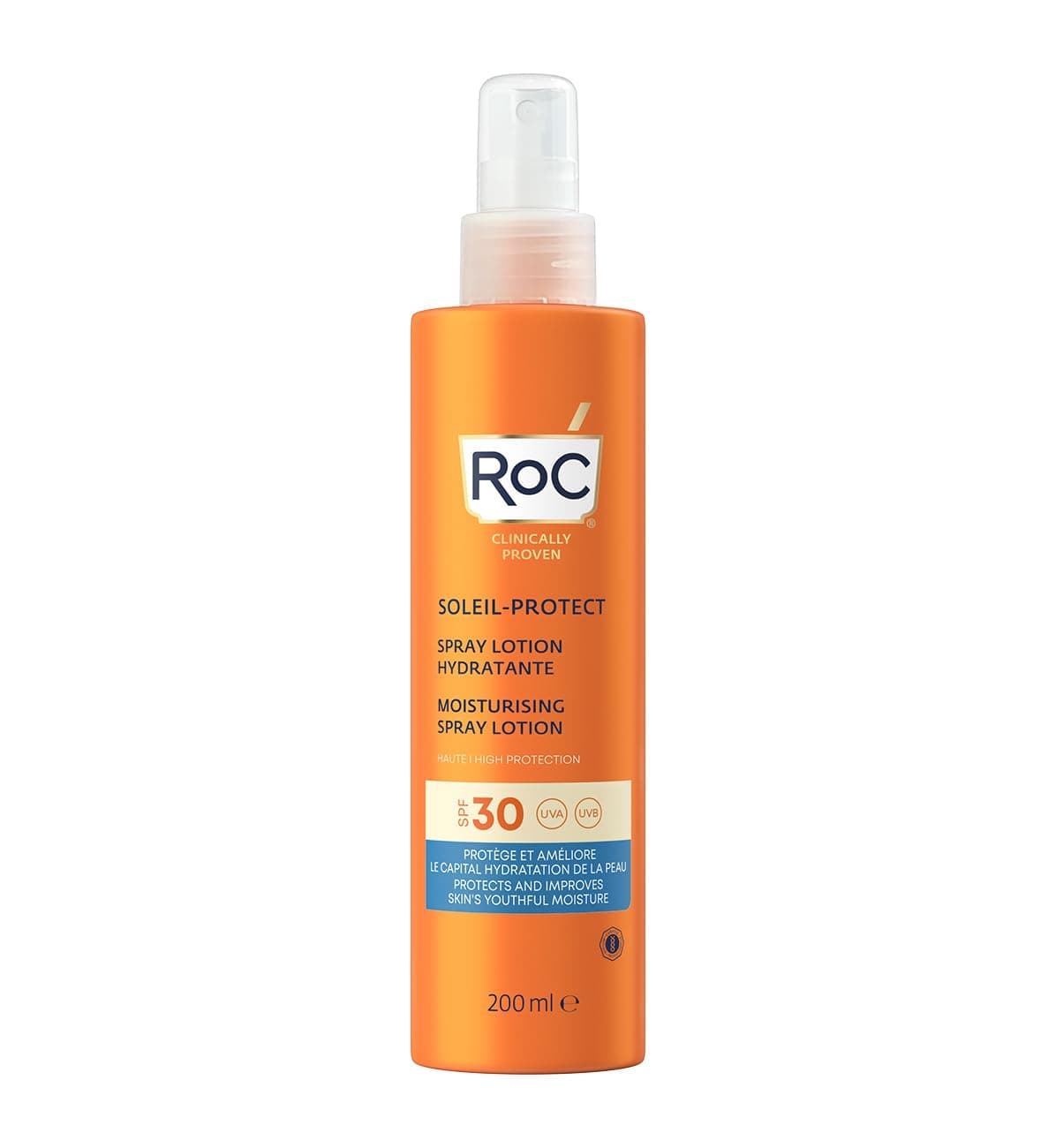 RoC Sun Cream Soleil-Protect, Moisturising Spray Lotion SPF 30 | for Sensitive Skin | 200 ml