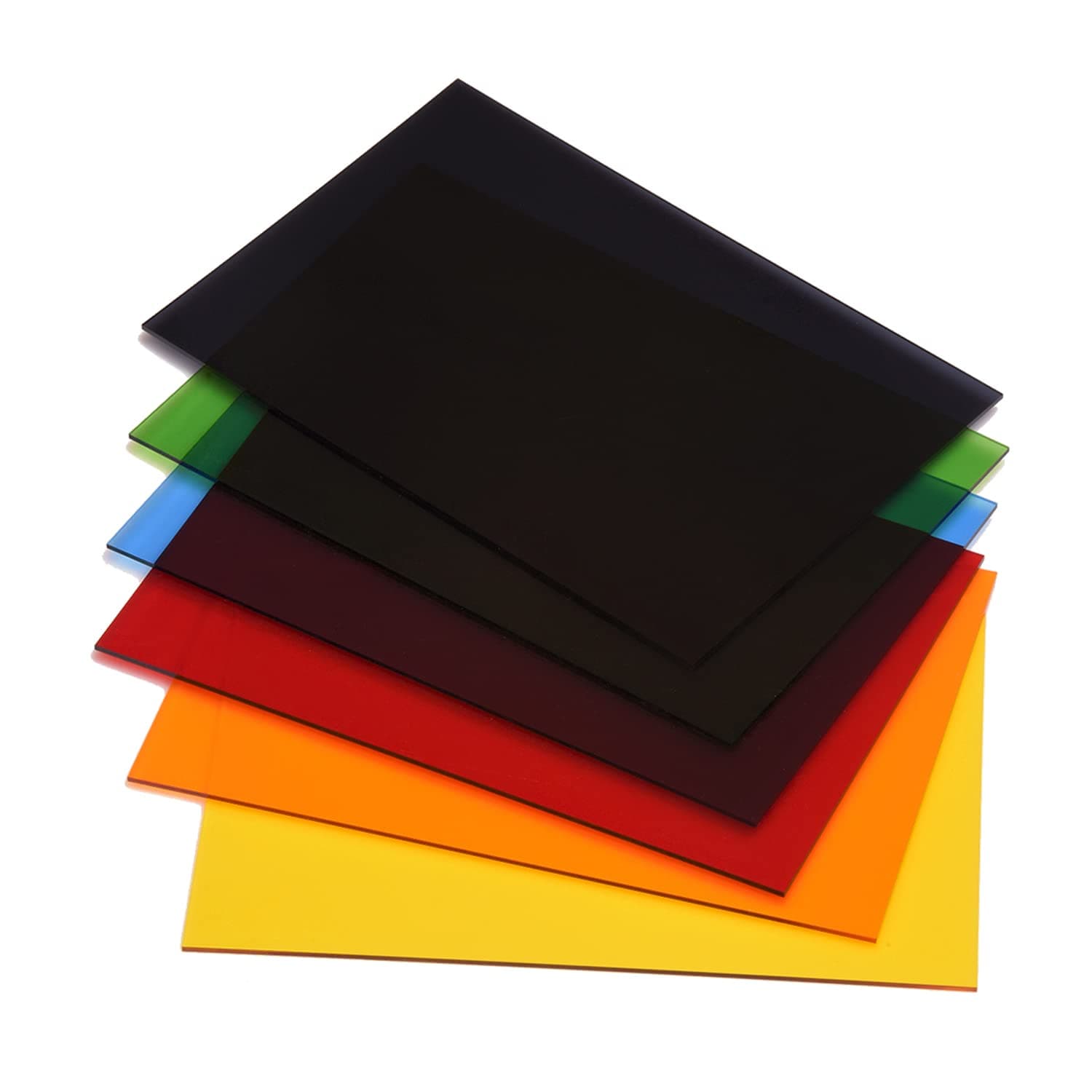 6 Pack 8 x 12 Colored Cast Acrylic Sheet,1/8" Translucent Plexiglass Sheet,Colored Plastic Sheet…