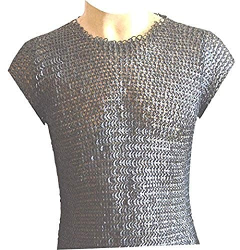 AllbeststuffChain Mail Vest 9 MM Flat Riveted with Washer Medieval Armour ABS