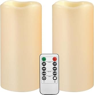 Large Outdoor Waterproof Flameless Candles with Remote Control,D3'' x H5.5'' Battery Operated Flickering LED Pillar Candle Plastic for Outdoor/Indoor Decoration Wedding, Party, Birthday (2PACK)