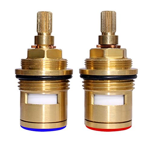 SkybathBathroom Basin 2PCS G3/4'' 57MM Ceramic Disc Cartridge Replacement Mixer Hot and Cold Tap Inner Faucet Valve Quarter Turn