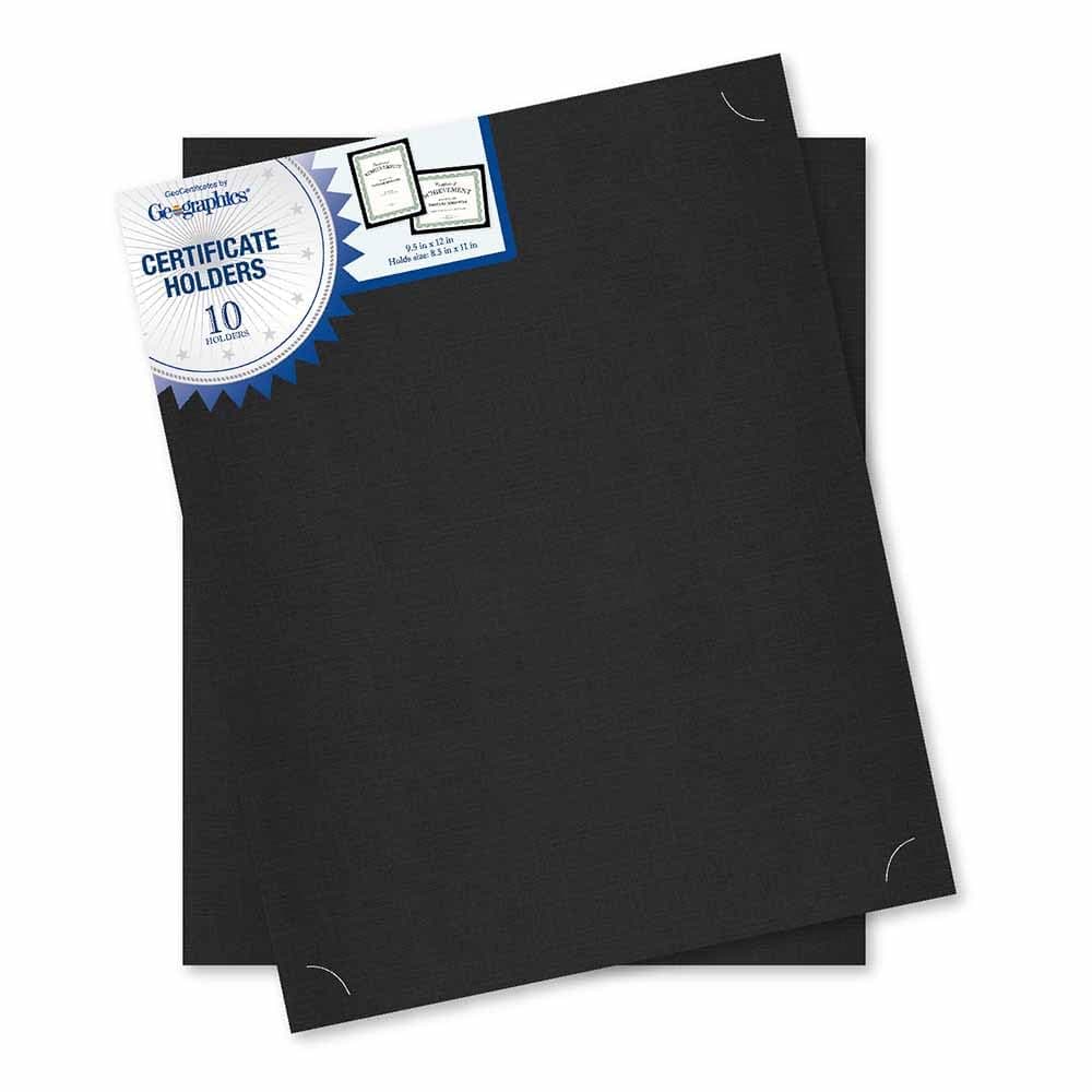 Black Certificate Holder, 9.5" x 12", 10/Pack (47836)