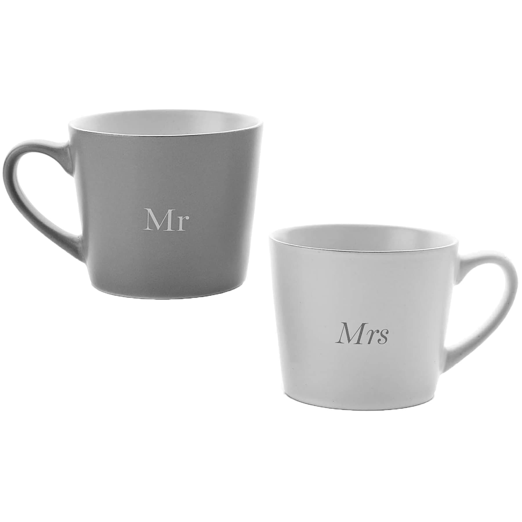 Widdop Grey/White Anniversary Mug Set - Mr and Mrs