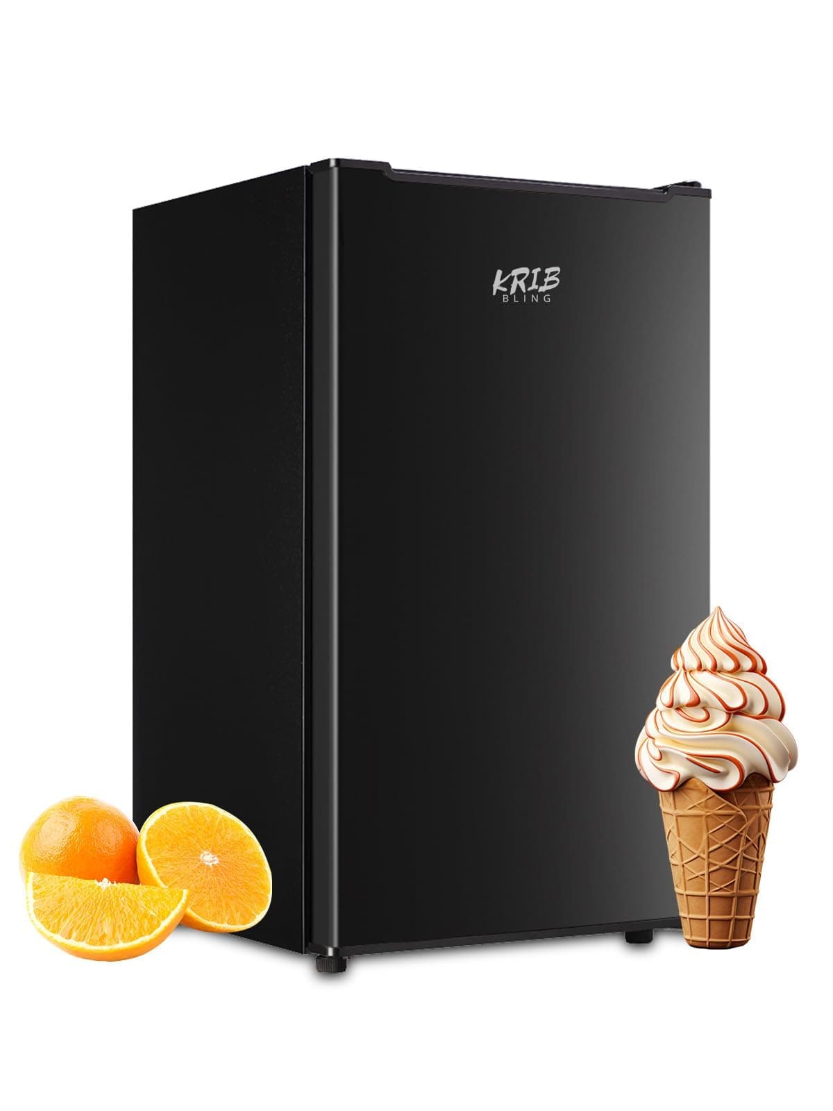 - 3.0 Cu.ft Freezer 3 Gears Temperature Control Upright Freezer Compact Mini Freezer with Removable Shelves for Bedroom, Office, Dorm, Black