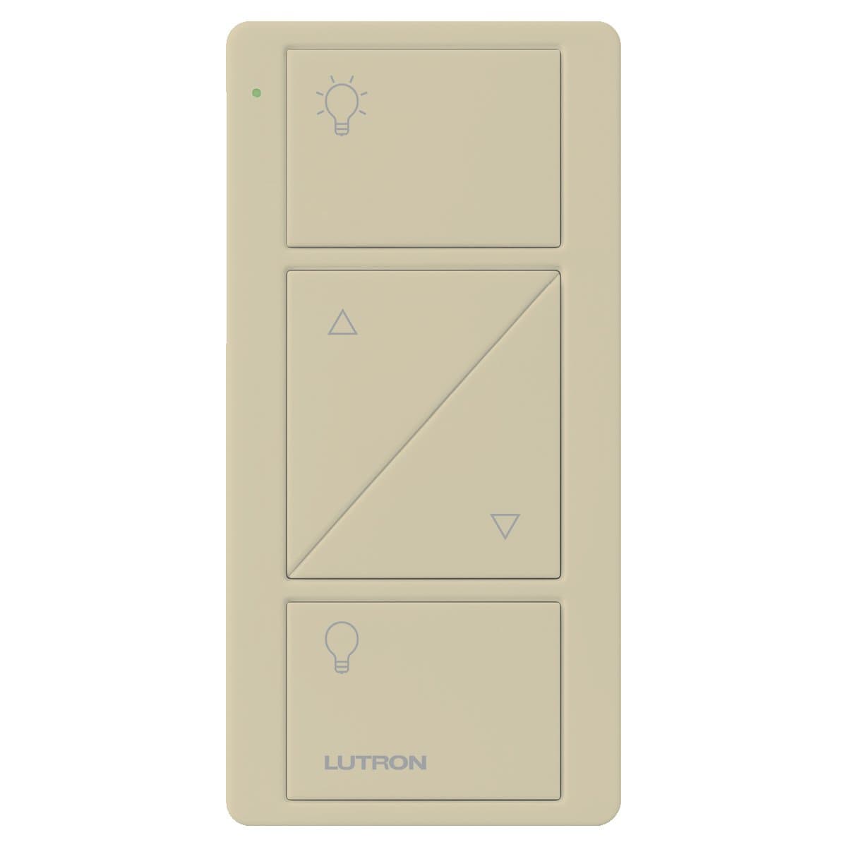 Lutron Pico Remote for Caseta Smart Dimmer Switch, 2-Button Control with Raise and Lower, For Table Top or Wallmount Use, PJ2-2BRL-GIV-L01, Ivory