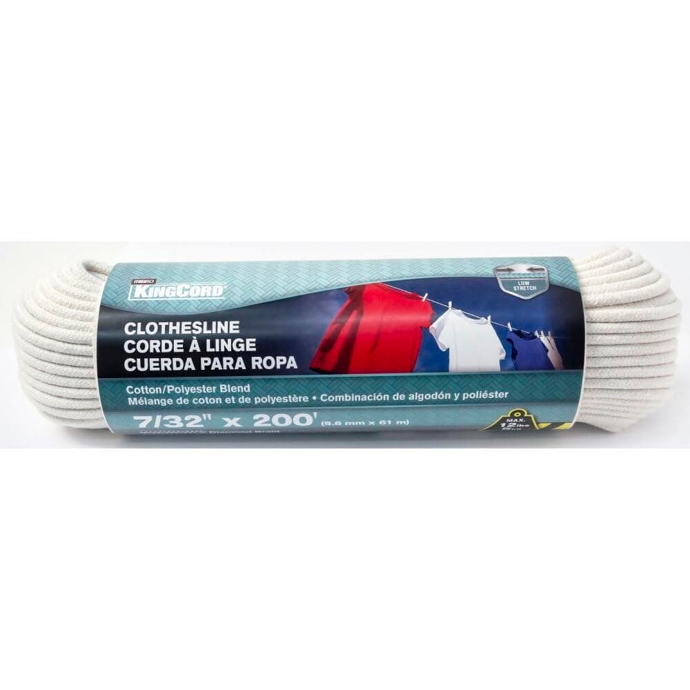 Mibro KingCord 7/32" x 200' Cotton/Poly Diamond Braid Clothesline