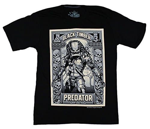Predator Hunter science fiction horror 03 Black Timber Black T-shirt Sz. S,M,L,XL,XXL (Xlarge)