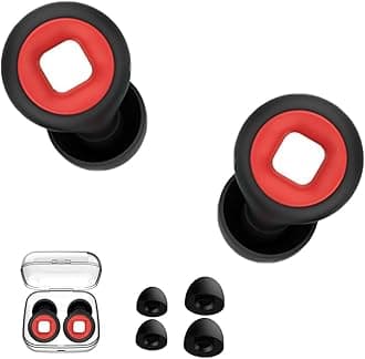 Moto Earplugs for Motorcycles, Motorcycle Ear Plugs Wind, Earplugs for Sleeping Noise Cancelling, Reusable Silicone Ear Plugs, Reduce Wind Noise Ear Plugs for Motorcycles and Travel(Black and red)