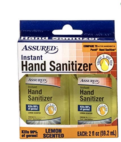 Assured Instant Hand Sanitizer - Lemon - Kills 99% Germs - 2 Pack 2 oz each