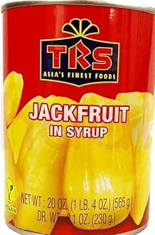 TRS Jackfruit in Syrup, Canned jackfruit, Ready to Eat, Jackfruit Chunks Used in both sweet and savory dishes, Indian Origin-565g (Pack of 6)