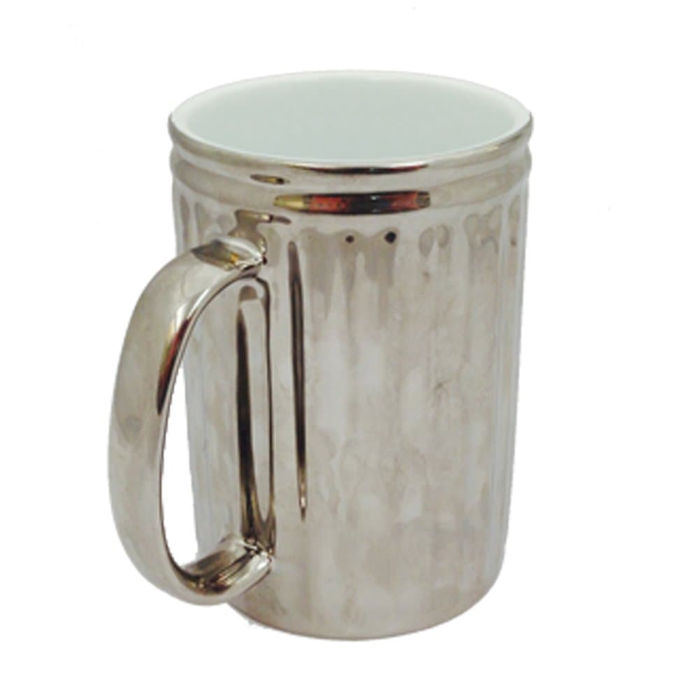 JAT Creative Products MUG-TSH Trash Can Drinking Mug, Silver