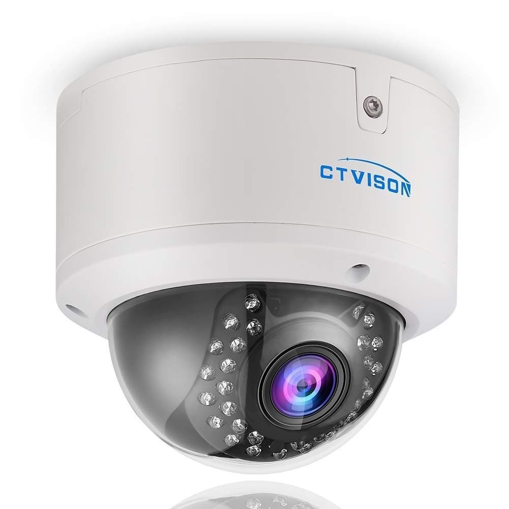 PoE Motorized IP Camera Home Security Surveillance Dome Camera CCTV Porch Camera Full HD 1080P 4X Optical Zoom 100ft Night Vision IK10 Vandal Resistant for Indoor & Outdoor (Motorized)