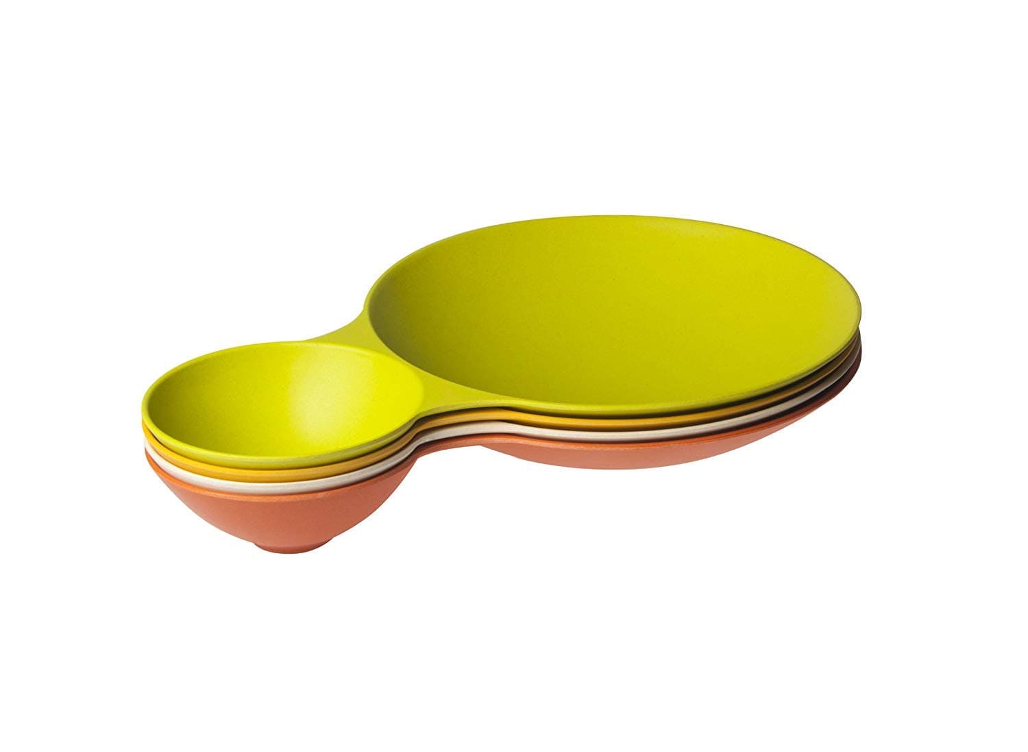 1-Piece Bamboo Chip and Dip Platter, Cream