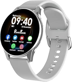 PunnkFunnk EVO Vista Smartwatch, 1.3” HD Display Bluetooth Calling, Fitness & Sleep Tracker, 100+ Sports Modes, IP67 Waterproof Compatible with Android & iOS(Silver)