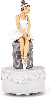 Ballerina Music Box Figurine Gift - Rotating Ballet Dancer Statue Musical Box Sculpted Hand-Painted Figure Birthday Gift for Daughter Girls Girlfriend Wife Play Swan Lake