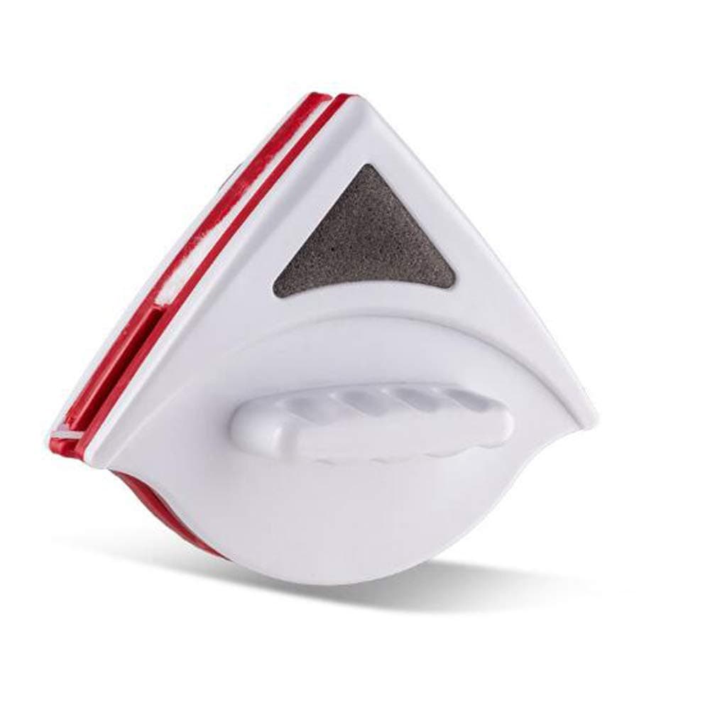 Double Side Magnetic Window Cleaner, Dual Layer Triangle Window Wiper Cleaning Tool for 15-24mm Double Glazing (White)