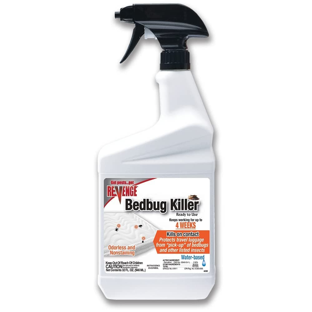 Revenge Bedbug Killer, 32 oz Ready-to-Use Spray, Long Lasting Odorless Insecticide Formula, Kills on Contact