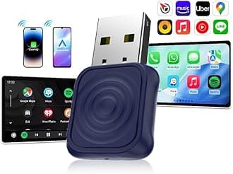 2025 Wireless CarPlay & Android Car Adapter, Upgrade Wired Connection to Wireless, Plug & Play with USB-A/Type-C, Works with iPhone iOS 10+ & Android 11.0+