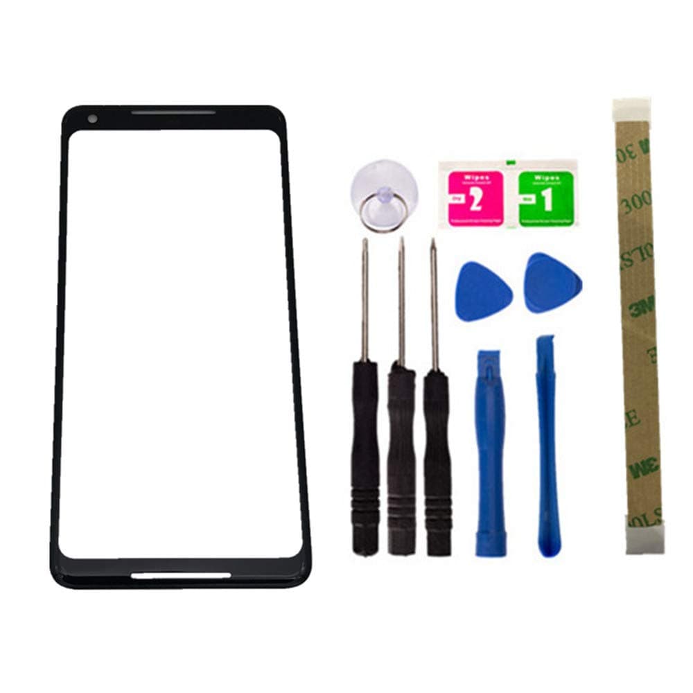 Replacement Screen Repair Front Outer Top Glass Lens Cover for Google Pixel 2 XL 6.0 inch Mobile Phone Parts and Adhesive Tools (No LCD and Touch Digitizer)