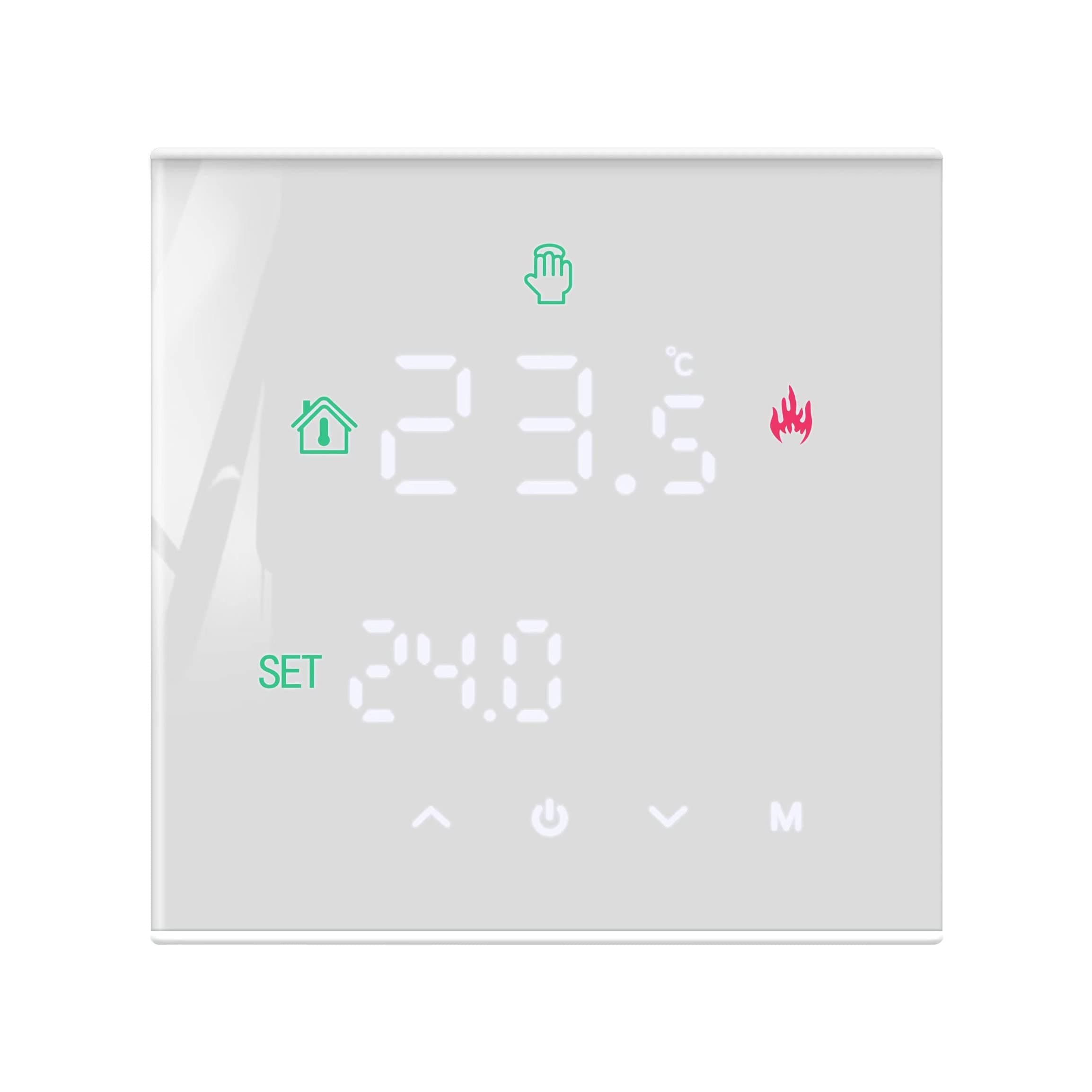 – TERRIFI Smart Thermostat, Programmable Temperature Controller, Support WiFi connection and touch screen, for Electric Heating/Gas Boiler, Save Energy and Costs (White)