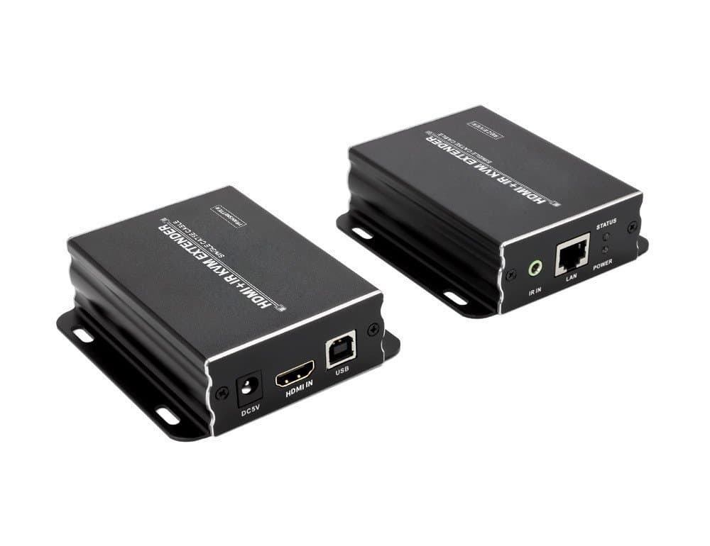 VSTEK 1080P Video HDMI KVM Extender IR Remote Console Extension over TCP/IP CAT5e/6 (up to 120 feet) (one Extender TX+one Extender RX)