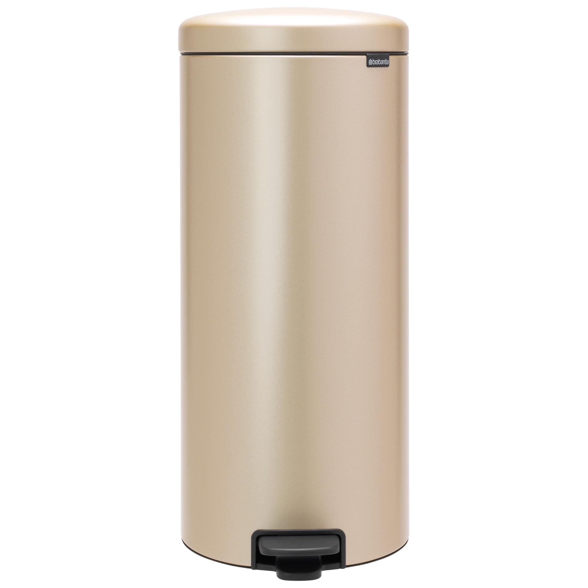 Step-On Kitchen Trash Can | Metallic Gold | 8 Gallon / 30L | Home, Bedroom, Office Trash Can with Light Pedal Opening, Handle & Removable Inner Bucket | 11.5 x 15 x 26.7 | + Trash Bags