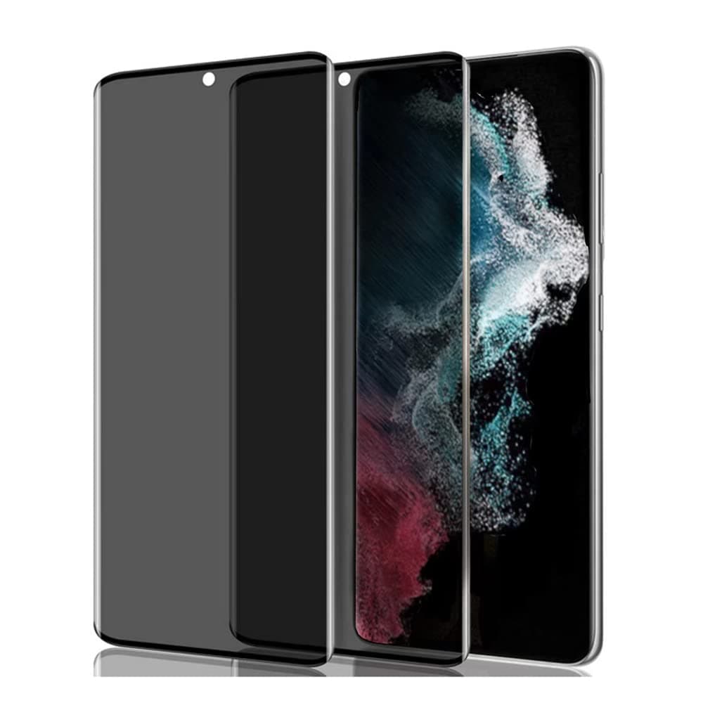 Viee 2 PACK Galaxy S22 Ultra Privacy Screen Protector,VIEE Tempered Glass Anti Spy Screen Protector 9H Hardness Shield Case Friendly fo Black