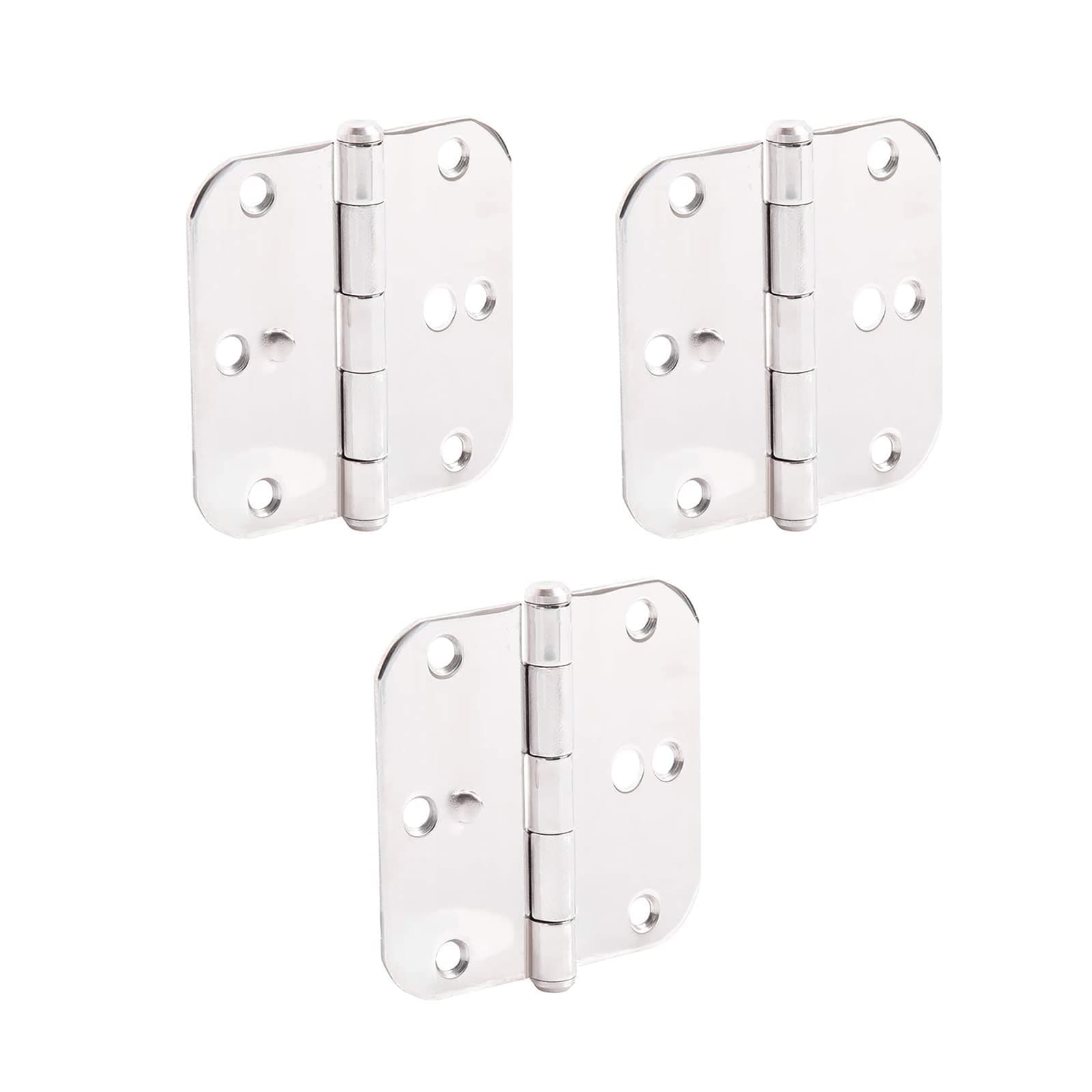 HOME MASTER HARDWARE 3.5 in. x 3.5 in Stainless Steel Residential Door Hinge Interior Hinge with Screws 3-Pack