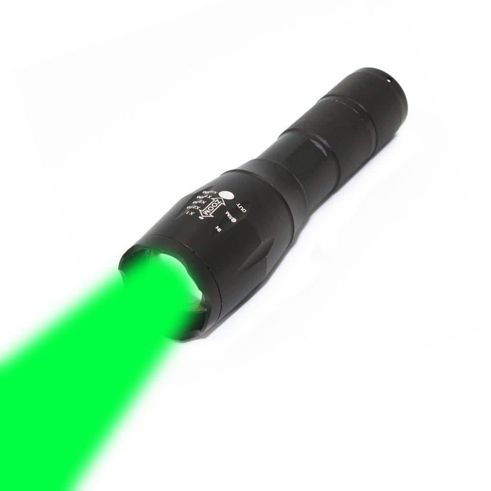 BESTSUN 2 Pack Green LED Flashlights, Bright Green Coyote Hog Hunting Light, Adjustable Focus Green Light, 300 Yards Long Range Green Light Tactical Flashlight for Varmint Predator Night Hunting