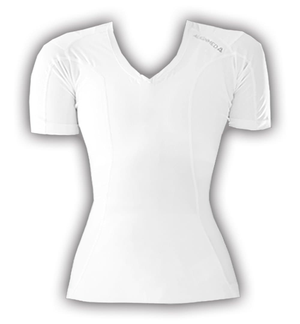 ALIGNMEDMen's White Posture Corrector Top - Back Shoulder Tension Support Compression Underwear Muscle Activation Pain Relief