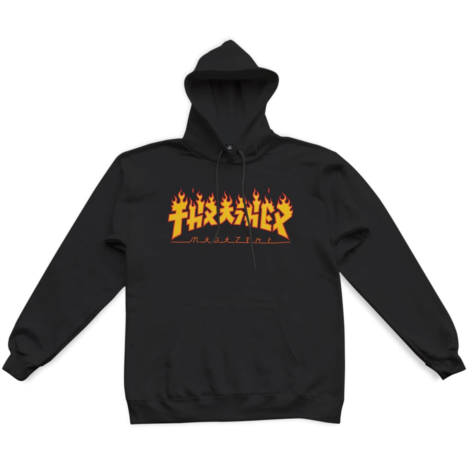 ThrasherMen's Godzilla Flame Long Sleeve Pullover Hoodie