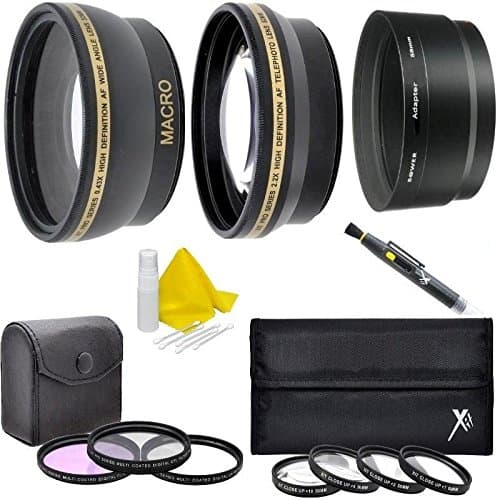58mm Lens Filter Kit for Canon PowerShot G16 G15 (Includes Wide Angle, Telephoto, 3PC Filter Kit, 4PC Macro Lens Kit, Pen Dust Lens Cleaner, Lens Tube Adapter)