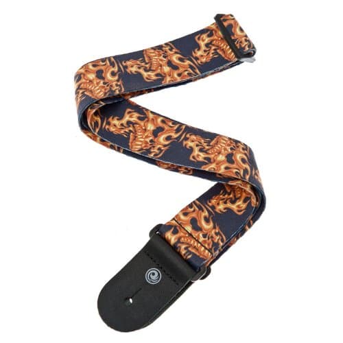 Planet Waves Lethal Threat Guitar Strap - Flaming Skulls