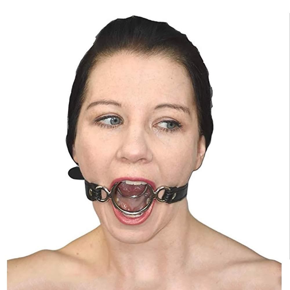 Binding Gag and 2 Metal Ring Retractor Mouth Plug (one Size Fits All)