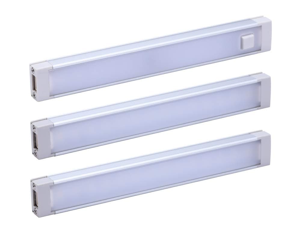 PureOpitcs LED Under Cabinet Lighting Kit, Cool White, Stick up Design, 3-Bars, 6” Each (LEDUC6-3CK), 6"