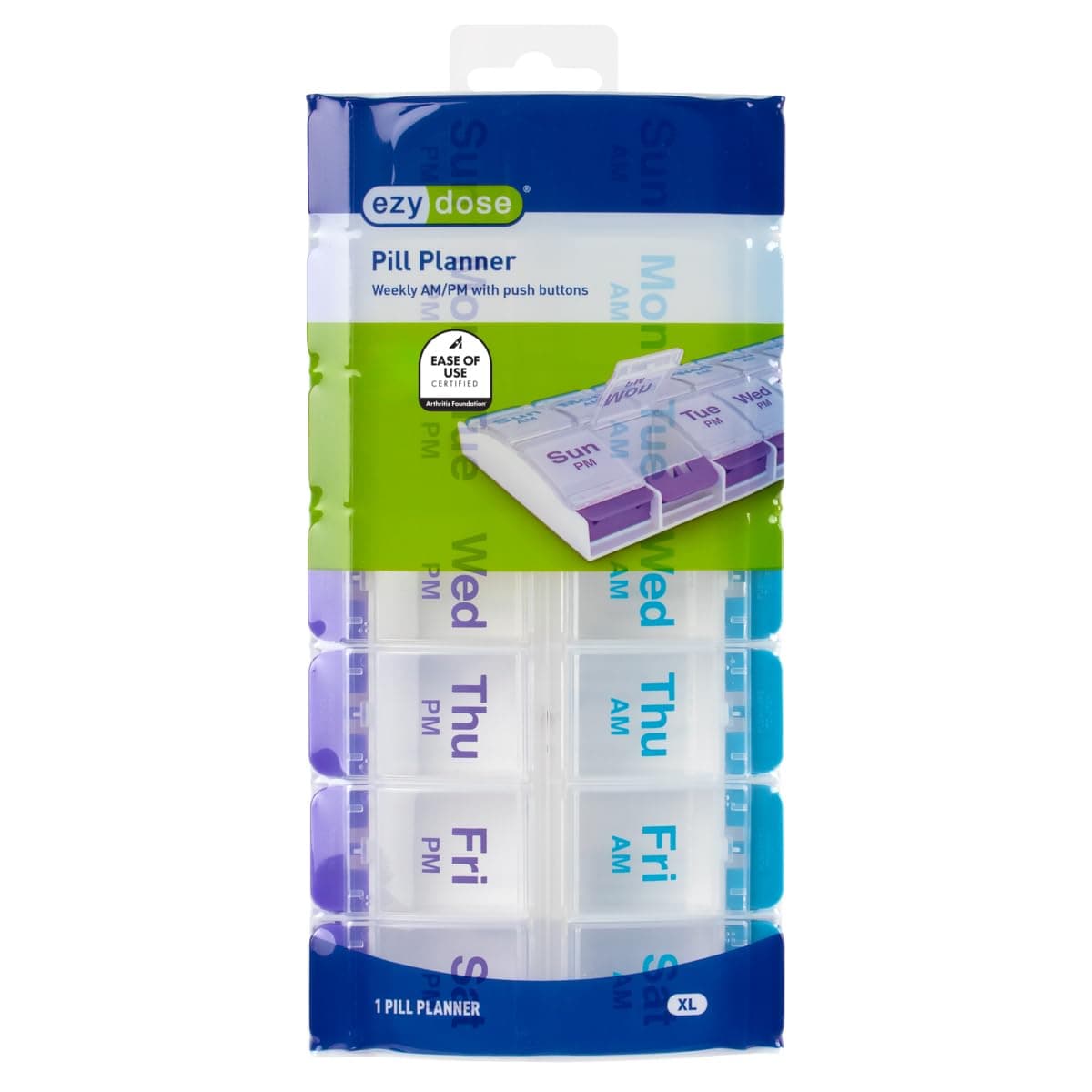 EZY Dose AM/PM 7Day Push Button 6/36 1 ea