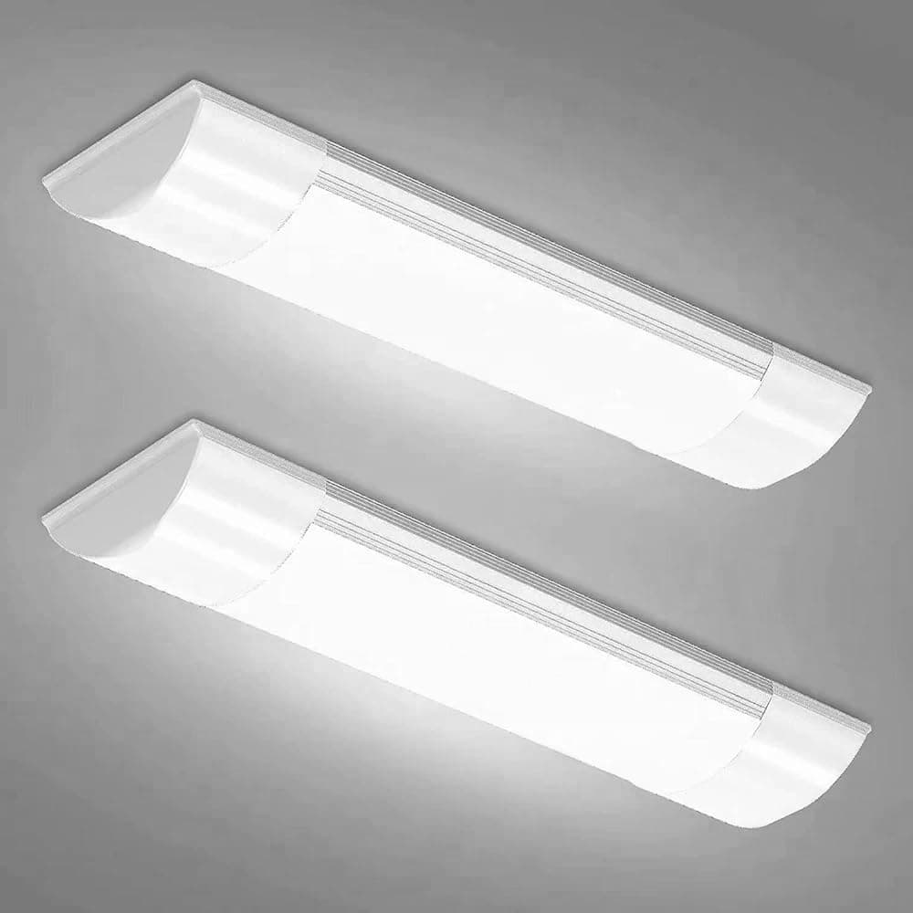 2 Pcs 1.3FT LED Batten Light,10W LED Tube Light Ceiling Surface Mounted Light Natural White 4000K 1000LM 130 °Beam Angle Ceiling Light for Shop,Office,Living Room,Garage,Warehouse, Kitchen